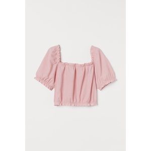 Cropped Puff-Sleeved Top